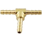 MettleAir 123-3-1 PK 3/16" ID Hose Barb Tee T Union Fitting Intersection/Split Brass