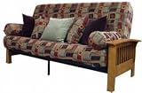 Cottonwood Brentwood Solid Wood Arm with Steel Grid Mainframe Convertible Futon Frame