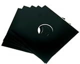 50 12 Record Jackets - Black with White Stripe (Glossy Finish) - With Hole - #12JWBKHHWS - Protect Against Dust and Wear! (LP / 33rpm / Vinyl / Album)
