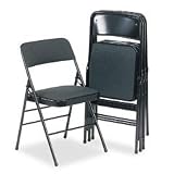 Samsonite 36885CVB4 Fabric Padded Seat/Back Folding Chair, BLK Frame, Cavallaro BLK