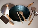 Pre-Seasoned 14 in. Flat Bottom Wok Set - Taylor & Ng