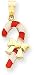 Candy Cane Charm, 14K Yellow Gold