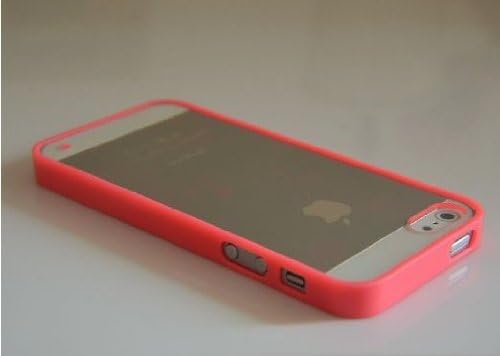 Supwiser-Lovely Soft Trim Ultra High Clear Back Hard Cover Bumper Case for iPhone 5 5G (*Hot Pink)