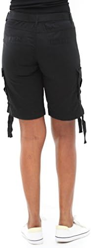 Soho BABE Junior's Basic Twill Cargo Belted Shorts-Black-L