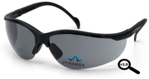 Pyramex V2 Readers Safety Eyewear, Gray +3.0 Lens With Black Frame On Sale