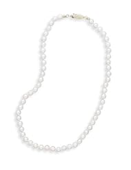 24" 5.5-6mm Grade A Cultured Akoya Pearl Necklace Individually Knotted with a 14K Yellow Gold Clasp