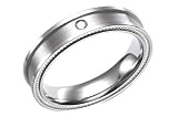 4mm Momento[1d] Milgrain Dual Finish Titanium Ring (Size 4.0 - 8.0)