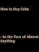 How to Stay Calm - In the Face of Almost Anything by Dan Nickelson