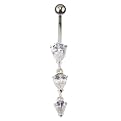 Stainless Steel Triple Pear Drop Body Jewelry
