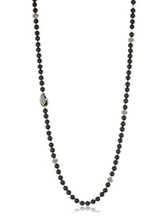 Miguel Ases Matte Onyx Long Strand Beaded Necklace