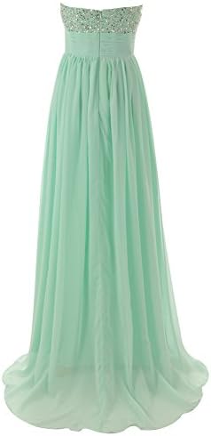 jjshouses Women's Long Chiffon Beaded Strapless Prom Dresses Formal Gowns (2, Champagne)