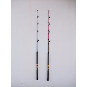 2 Custom Saltwater Tournament Offshore Trolling Fishing Rod Pole, All Roller Guides Matched Set 30-50 Lb. Black with Blue and Gold Wraps, or Fighting Lady Pink 30-50 Lb., Your Choice FREE SHIPPING AND 20% CUSTOMER APPRECIATION DISCOUNT!