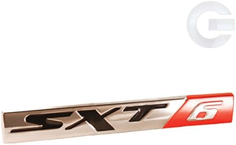 HJJ® Dodge Charger Challenger SXT 6 Badge Emblem Decal - Red and Black on Chrome