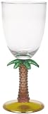 Tropical Palm Tree Wine Goblet Set 14 oz Set of 4 by Boston Warehouse