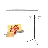 Gemeinhardt 3SHB Soprano Flute Bundle with Music Stand, Care Kit, and Polishing Cloth