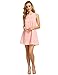 Romwe Women's Summer Casual Sleeveless Crew Neck Cocktail Party Dress Pink M