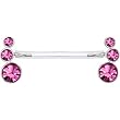 Invisible Bioplast Pink Round Trio Gem Nipple Shield