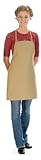 IMAGE OF Style A205 High Quality Professional Small No Pocket Cover-Up Bib Apron, Khaki