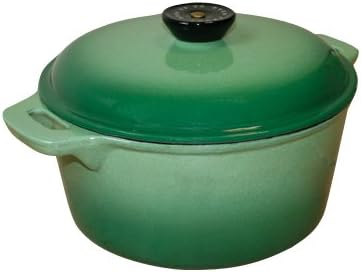 Le Cuistot Classic Enameled Cast-Iron 8.5 Quart Round Dutch Oven - 2 Tone Green