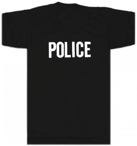 6612 "Police" Black Official Issue Double-sided Raid T-shirt (X-Large)