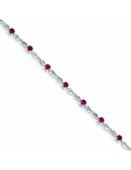 Genuine 14K White Gold White Gold Diamond And Ruby Bracelet 4 Grams Of Gold 100% Satisfaction Guaranteed.