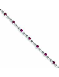 3.2 Carat 14K White Gold Diamond and Ruby Bracelet