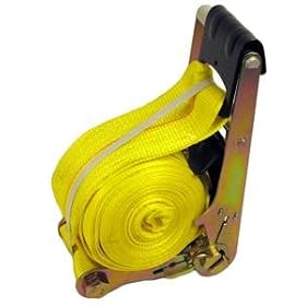 Pack of 4 4x27' Ratchet Straps Flat Hook 15,000 LBS Breaking by Fishing Hooks