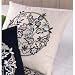 Black Floral on Ecru Pillow Crewel Embroidery Kit