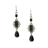 Delicate Drop Hematite Tone Onyx Hues Earrings