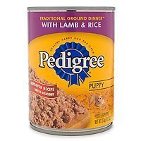 Pedigree Puppy Traditional Ground Dinner with Lamb and Rice Canned Dog Food