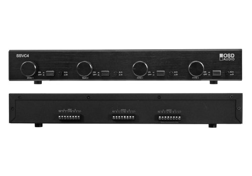 OSD Audio SSVC4 4-Zone Dual Source Speaker Selector with Volume Control (Black) On Sale