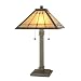Jeweled Mission Table Lamp in Antique Brass