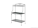 Woodard Wrought Iron Accessories Metal Patio Storage Rack Burnished Pewter Finish