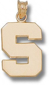 Michigan State Spartans Solid 10K Gold ''S'' Polished 5/8'' Pendant