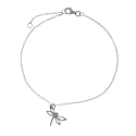 Silver Dragonfly Charm Anklet