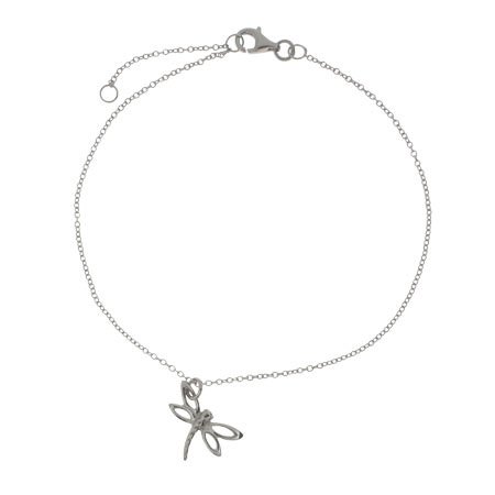 Silver Dragonfly Charm Anklet