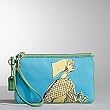 Coach Bonnie Wristlet Cashin Frame Wallet Bag Purse Blue/Green Graphic #42582