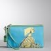 Coach Bonnie Cashin Novelty Large Wristlet Wallet Bag 42582 Blue Green
