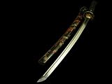 Fully Handmade Black Full Tang Waves Japanese Samurai Katana Sword #331