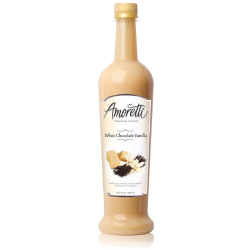 Amoretti Premium White Chocolate Vanilla Syrup, 25.4 fl oz bottle Amoretti Premium White Chocolate Vanilla Syrup, 25.4 fl oz bottle