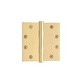 Baldwin 1045.030 Full Mortise 4-1/2-Inch x 4-1/2-Inch Butt Hinge, Polished Brass – Lacquered
