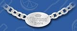 Corona Extra Silver Finish Engraved Necklace