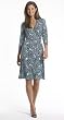 SIDE-WRAP MOSAIC PRINTED KNIT DRESS