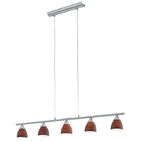 Eglo 88545A Dress, Nickel Brown wiped, 5-Light Pendant Light Fixture by Eglo