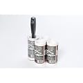 Pack of 1 Pet Hair Remover Sticky Roller Brush with 3 Refills with 30metres long roll of sticky paper with adhesive surface which can be torn off & thrown away once used. Designed for removing lint, dust & animal hair from clothes & upholstery