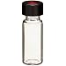 Wheaton W225150-0301 Borosilicate Glass 1.8mL Vial with 0.005 Red PTFE 0.035 Silicone/0.005 Red PTFE Lined 9mm ABC Screw Cap, Black (Case of 100)