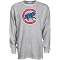 Reebok Chicago Cubs Ash Faded Logo Long Sleeve Thermal T-shirt