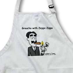Rich Diesslins Famous People Places Books Cartoons - Grocho Marx with Zeppo Zippo - Aprons