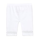 Cute White Knee Length Studded Trim Stretchy Leggings Girls 7-16