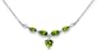 Elegant 5.25 carats total weight Heart & Marquise Shape Peridot Multi-Gemstone Necklace in Sterling Silver
